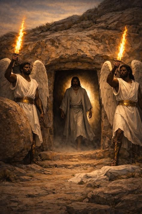 Jesus with his Archangels coming back
